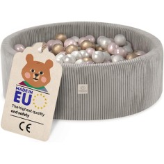 copie de Misioo Bightenbad 90 x 30 cm avec 200 boules, perles de velours gris / bleu / or