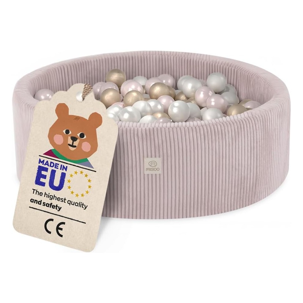 copie de Misioo Bightenbad 90 x 30 cm avec 200 boules, perles de velours gris / rose / or