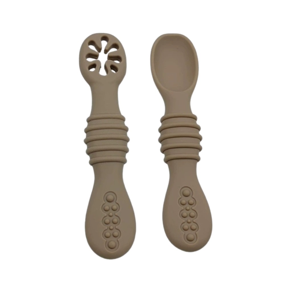 cuillère de bébé en silicone - 6 pièces de cuillères d'apprentissage doux