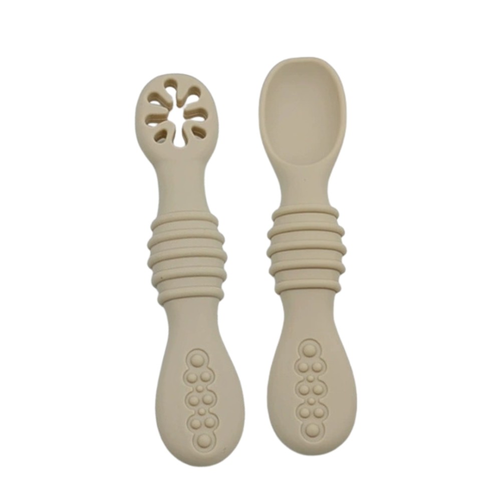 cuillère de bébé en silicone - 6 pièces de cuillères d'apprentissage doux