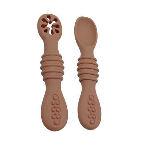 cuillère de bébé en silicone - 6 pièces de cuillères d'apprentissage doux