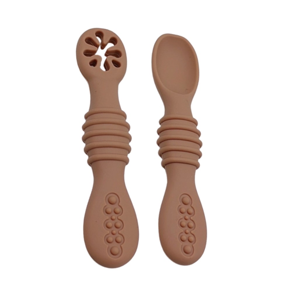cuillère de bébé en silicone - 6 pièces de cuillères d'apprentissage doux
