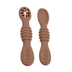 cuillère de bébé en silicone - 6 pièces de cuillères d'apprentissage doux