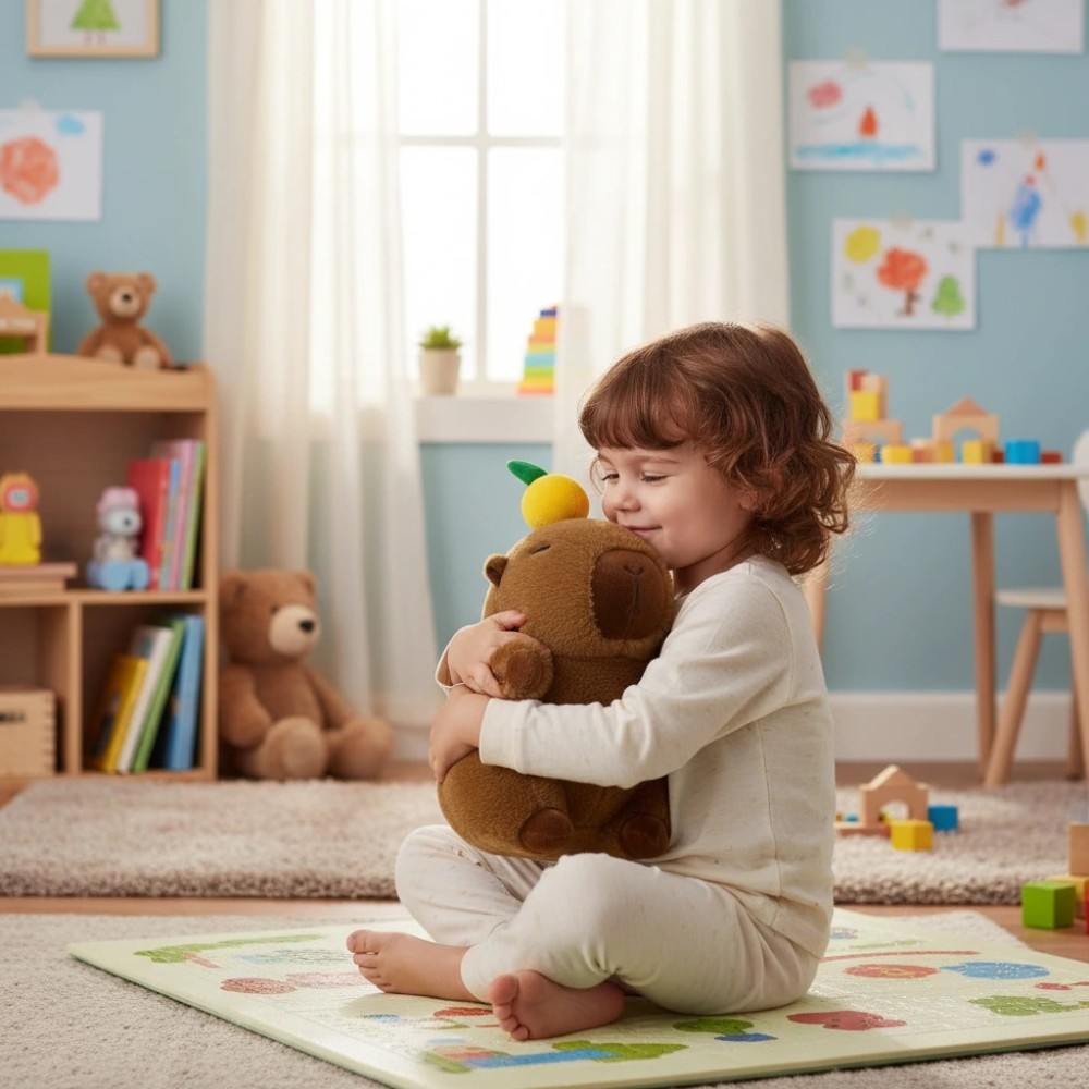 Doudou peluche Kapibara Citron