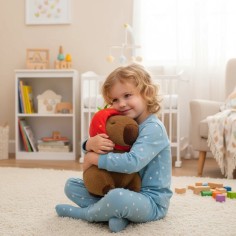 Doudou peluche kapibara fraise