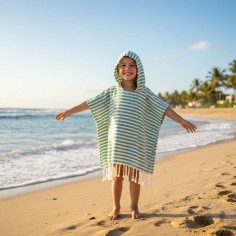 Poncho à rayures pour enfants avec péage