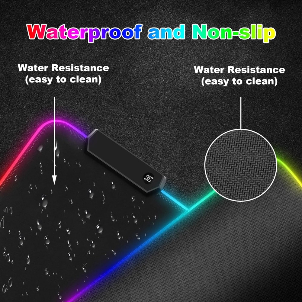 Tapis de bureau avec éclairage LED RGB