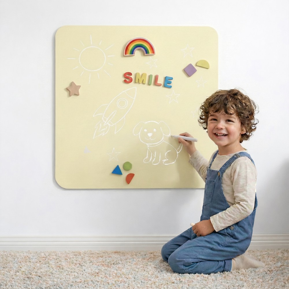 mur magnétique auto-adhésif (y compris des crayons à craie et une serviette d'essuyage)