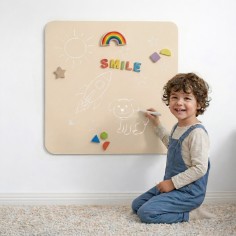 mur magnétique auto-adhésif (y compris des crayons à craie et une serviette d'essuyage)