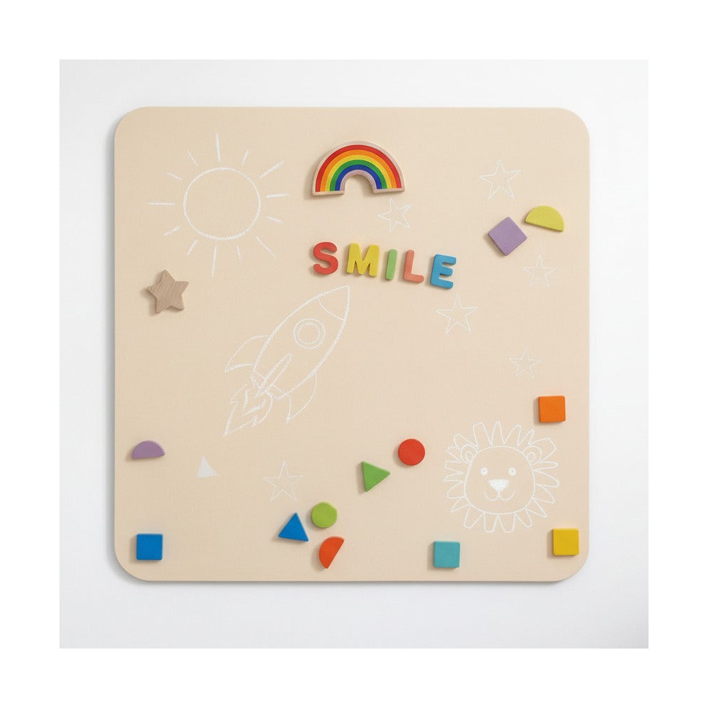 mur magnétique auto-adhésif (y compris des crayons à craie et une serviette d'essuyage)