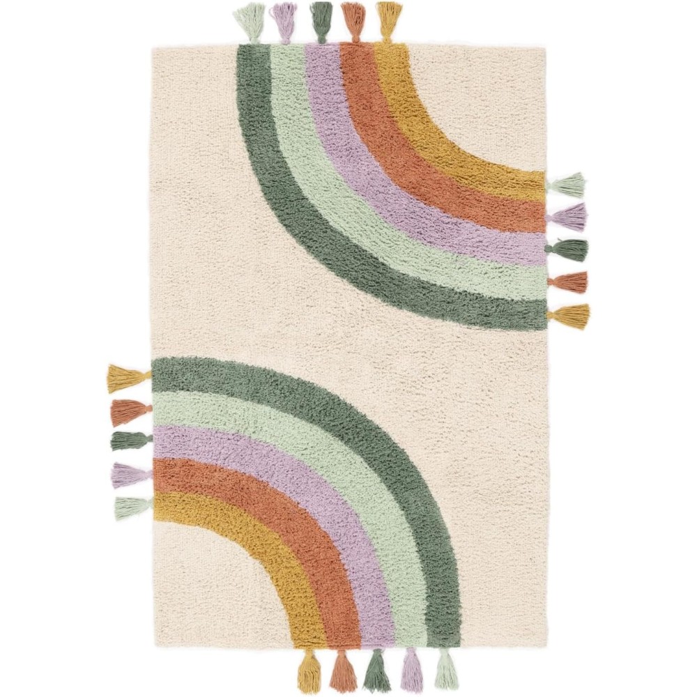 copie de tapis / coupe d'enfants, arc-en-ciel / ivoire