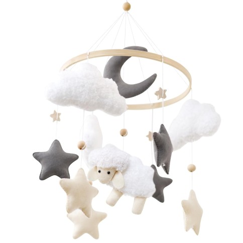 Filz Mobile mit Spieluhr, Schaf