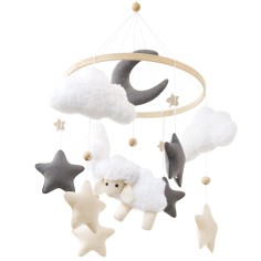 Filz Mobile mit Spieluhr, Schaf