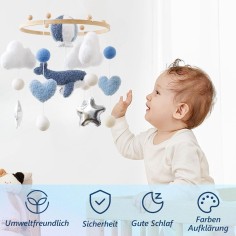 Filz Mobile mit Spieluhr, Wal