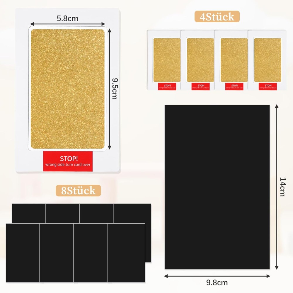 Tintenfreies Stempelkissen für Babyfuss- und Handabdrücke, Gold - 4er Pack