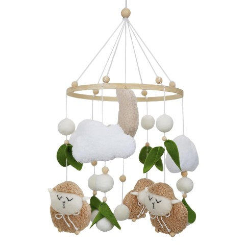 Filz Mobile mit Spieluhr, Schäfchen