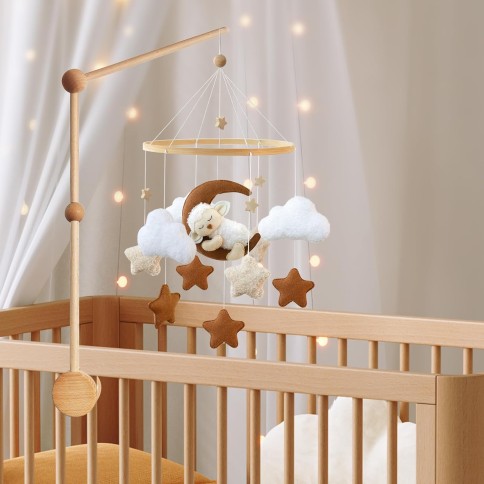 Feutre mobile avec boîte de musique, moutons