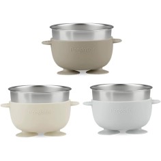 copie de la coupe d'enfants silicone de 4 places avec insert en acier inoxydable, baies et menthe