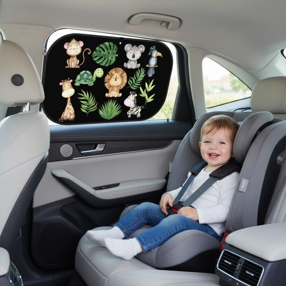 Visière de soleil pour la voiture (2 pièces) Lion et amis