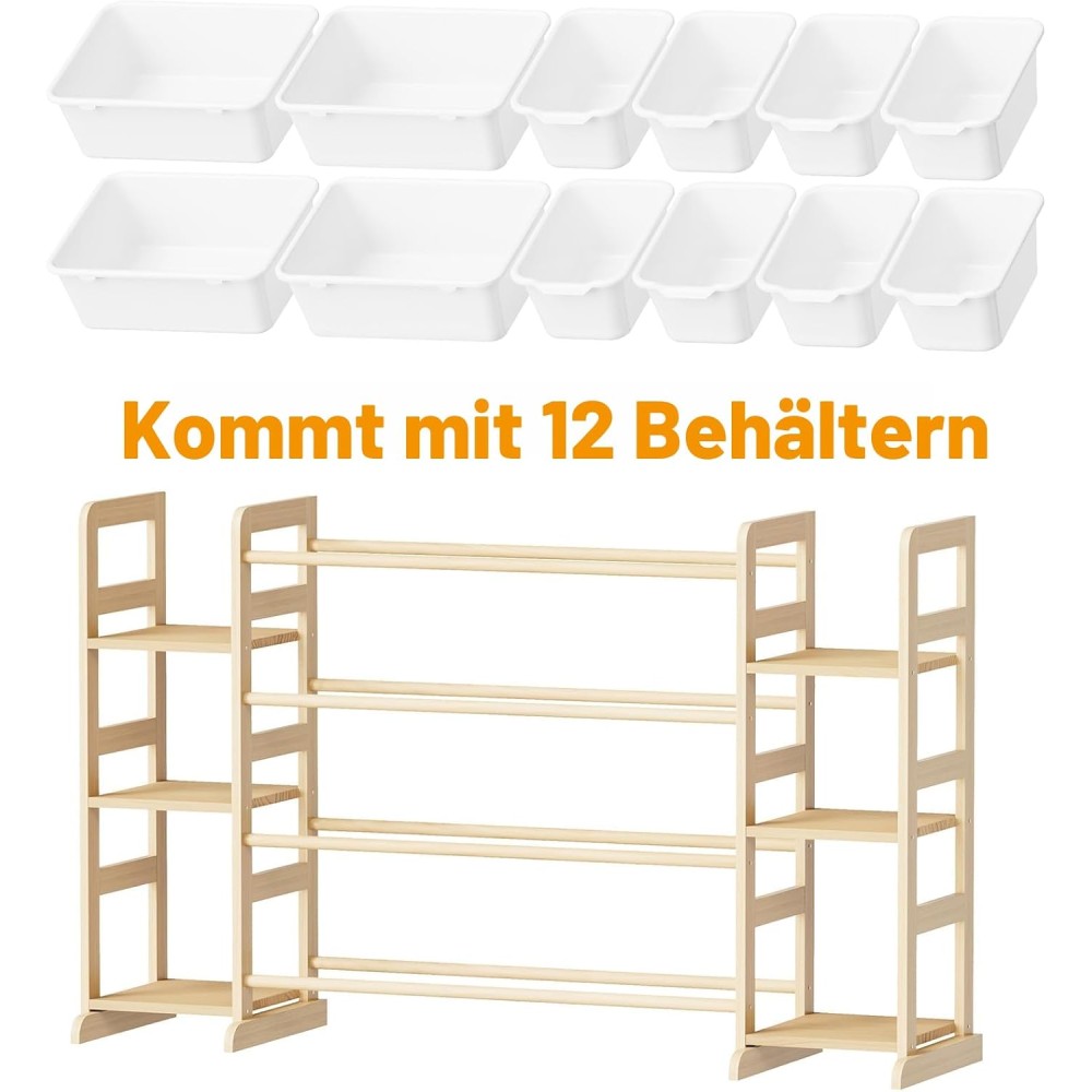 copie de la tablette de rangement de jouets en peluche / étagère jouet au bois, maison