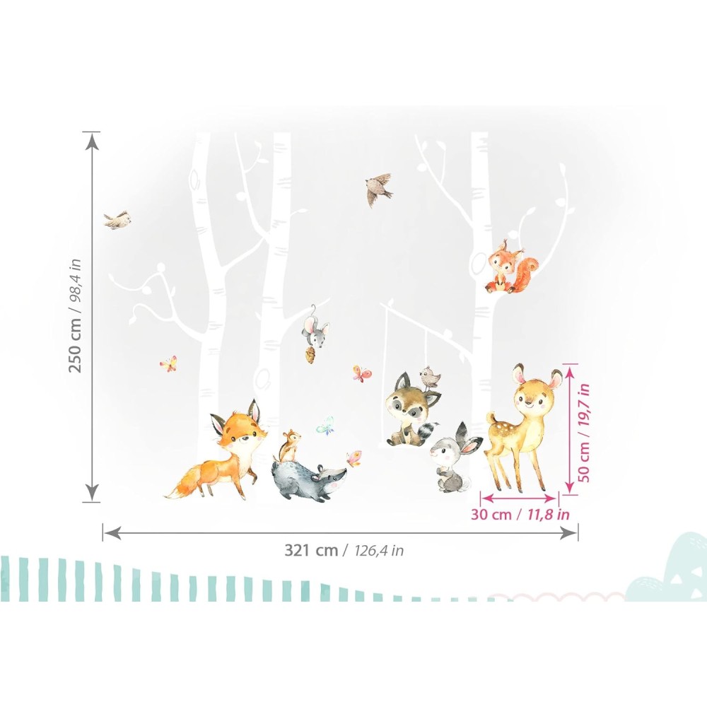 Wandsticker, 320 x 250 cm, Wald