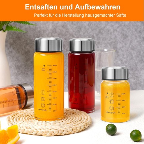 Glasflasche 600ml mit Deckel - 4er Pack