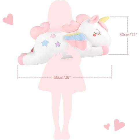 Kuscheltier / Plüschtier Einhorn Regenbogen, 66 cm