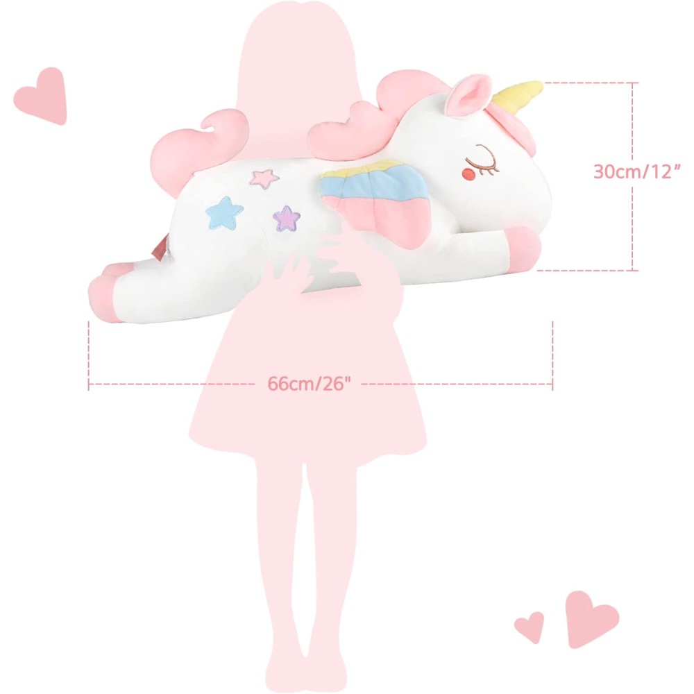 Kuscheltier / Plüschtier Einhorn Regenbogen, 66 cm