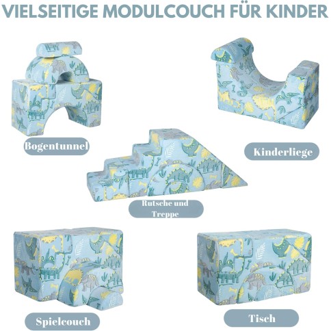 copie de Sofa Canapé enfant Memodecool - Canapé de grimpeur modulaire avec glissière et escalier, Licorne
