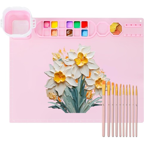 copie du document de peinture en silicone + 10 pinceau, menthe