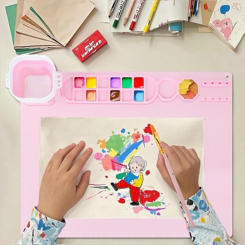 copie du document de peinture en silicone + 10 pinceau, menthe