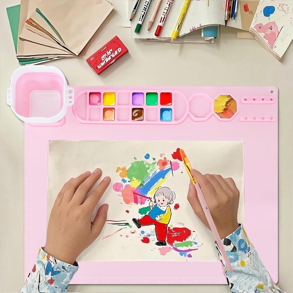 copie du document de peinture en silicone + 10 pinceau, menthe