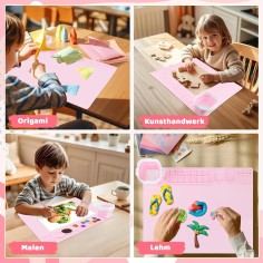 Silikon Malunterlage + 10 Pinsel, Pink