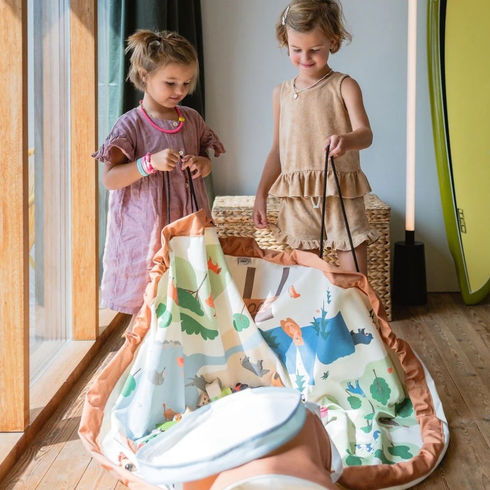 SOO Spielmatte und Aufbewahrungskorb Zoo