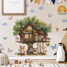 Stickers muraux, maison dans la forêt