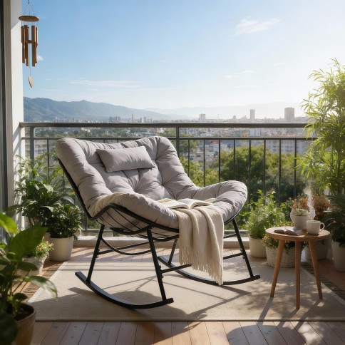 Schaukelstuhl/ Schaukelsessel, Dunkelgrau