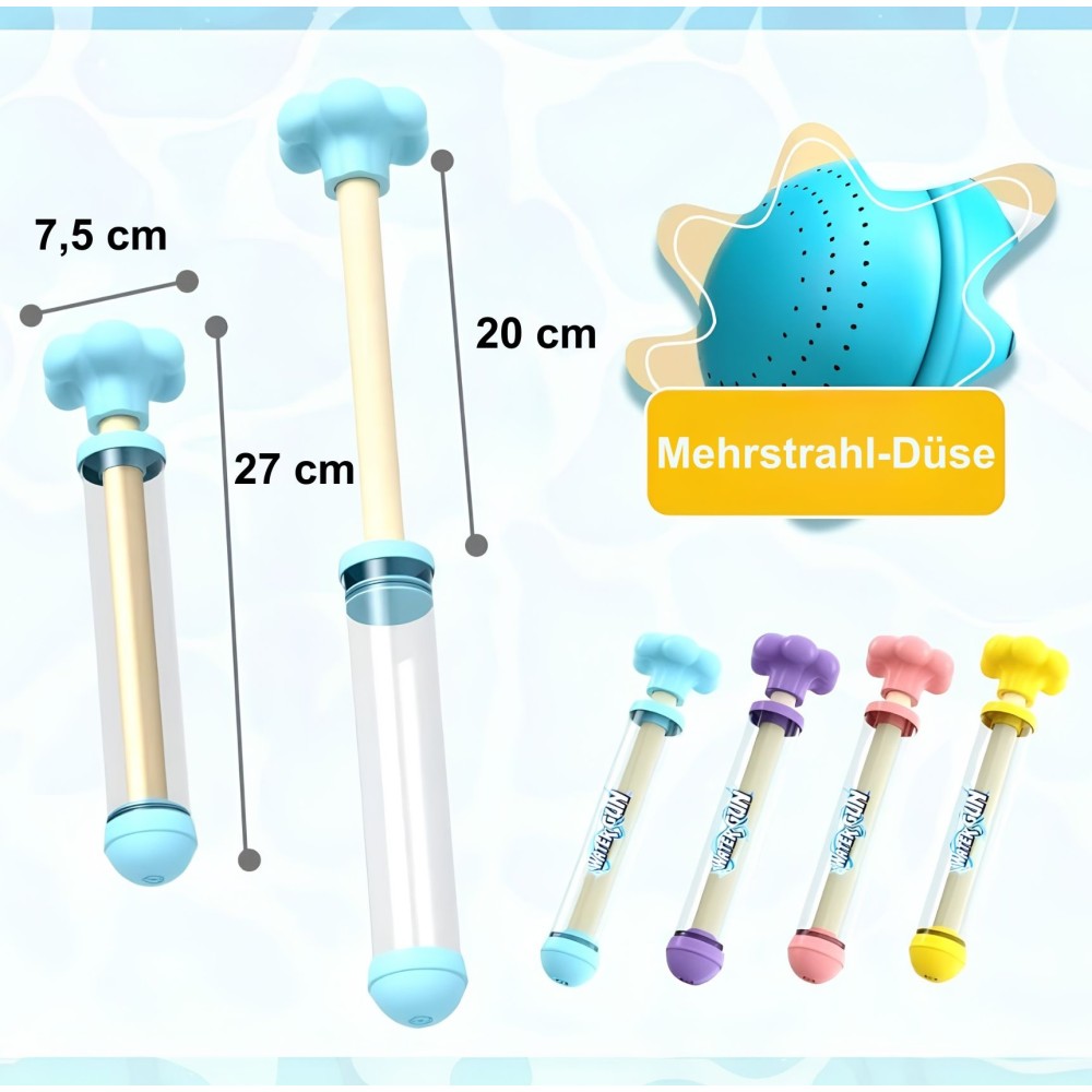 Feuerwerks Wasserpistole, 2 Stück, Blau + Rosa