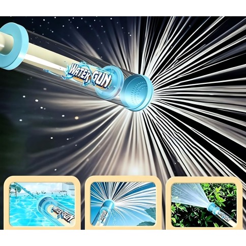 copie du pistolet d'eau de feux d'artifice, 2 montants, bleu + rose