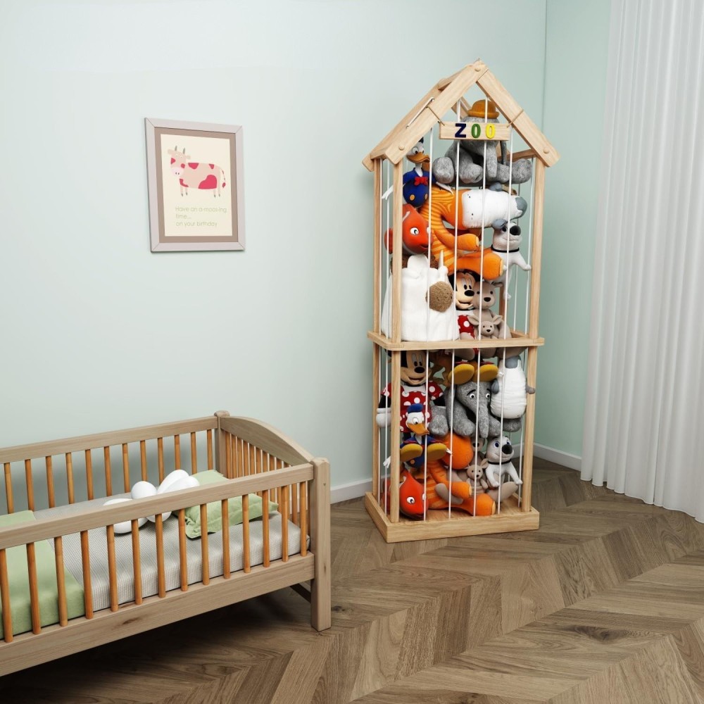 copie de la tablette de rangement de jouets en peluche / étagère jouet au bois, maison