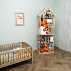Plüschtier Aufbewahrungsregal/ Spielzeug-Regal au Holz, Haus