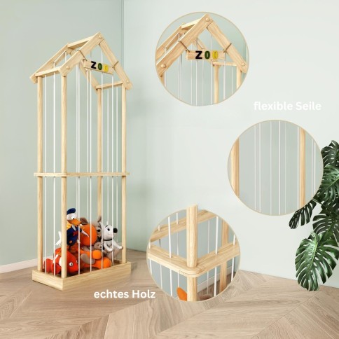 Plüschtier Aufbewahrungsregal/ Spielzeug-Regal au Holz, Haus