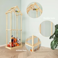 copie de la tablette de rangement de jouets en peluche / étagère jouet au bois, maison