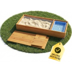 Sandkasten für Kinder aus Holz mit Abdeckung, 120 x 40 cm