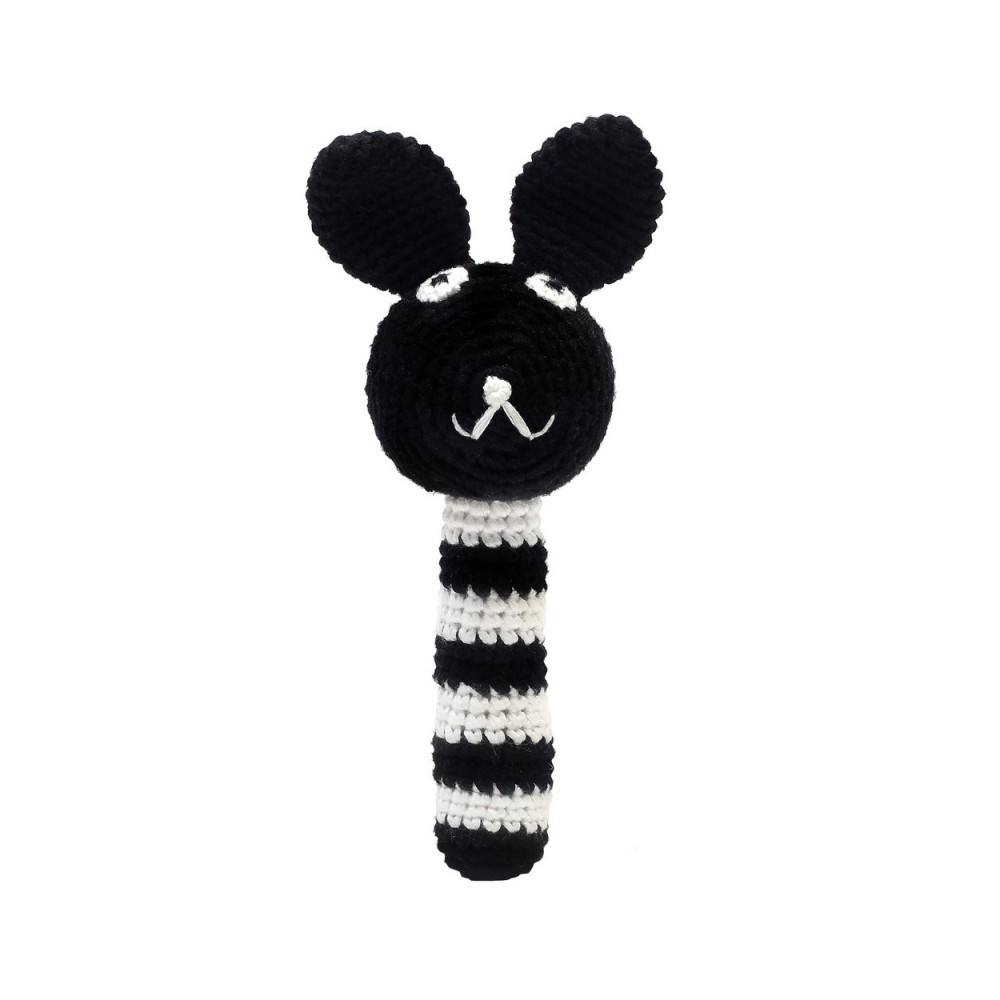 natureZOO Rasselstab gehäkelt, Schwarzes Kaninchen