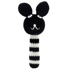 natureZOO Rasselstab gehäkelt, Schwarzes Kaninchen