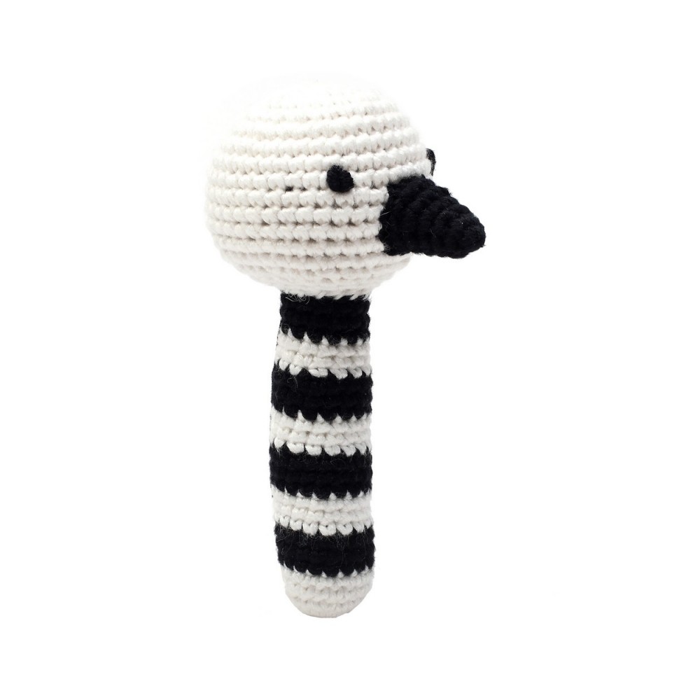 natureZOO Rasselstab gehäkelt, Weisser Schwan