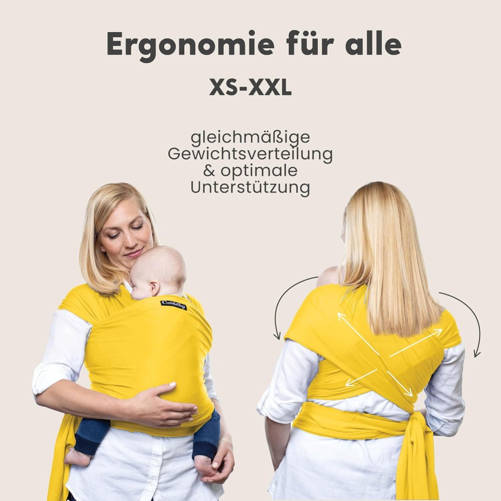 Cuddly Bug Baby Tragetuch aus Baumwolle, Sunny Yellow