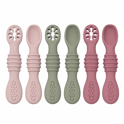 Set de cuillère pour bébé en silicone - 6 pièces d'apprentissage doux