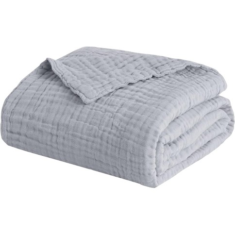 copie de la couverture de mousseline de 6 plis, 228 x 228 cm - gris clair