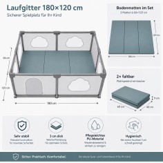 Play Grid pour les enfants incl. Tapis de sol